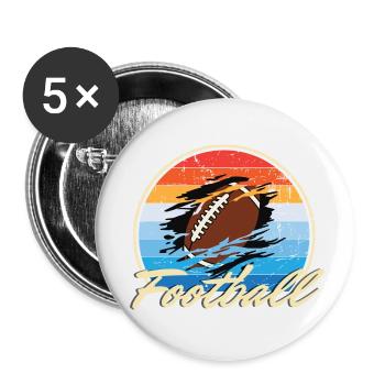 Idée cadeau de football américain - Lot de 5 petits badges (25 mm) - blanc - Devant