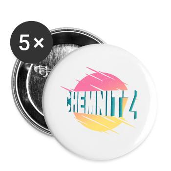 Chemnitz Germany City Font Vintage Retro - Buttons small 1''/25 mm (5-pack) - white - Front