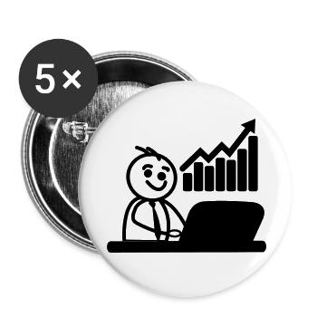 Chart stock broker - Buttons small 1''/25 mm (5-pack) - white - Front