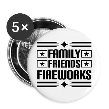 Family Friends Fireworks 4th of July - Buttons klein 25 mm (5er Pack) - Weiß - Vorne