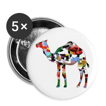 Chameau - Lot de 5 petits badges (25 mm) - blanc - Devant