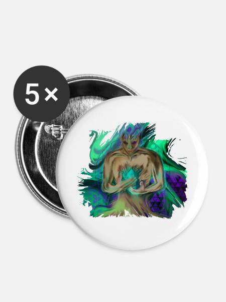 Mana Guard - Buttons klein 25 mm (5er Pack) - Weiß