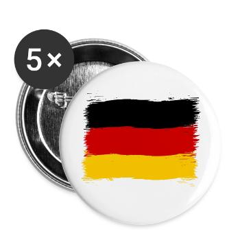 Deutschland Farben schwarz rot gold - Buttons klein 25 mm (5er Pack) - Weiß - Vorne