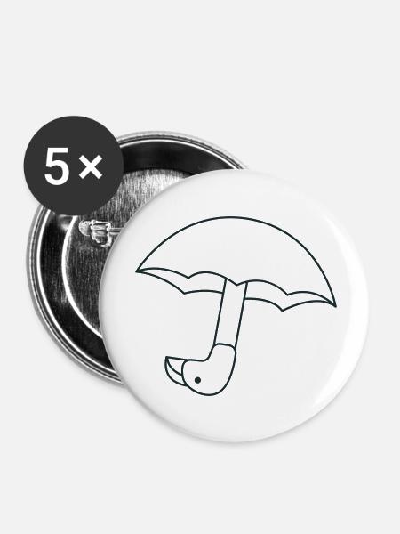 SÜSSER Vogelschirm - Buttons klein 25 mm (5er Pack) - Weiß