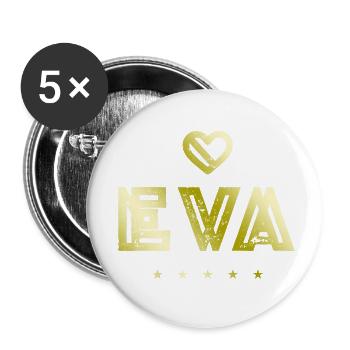 Eva Herz - Lot de 5 petits badges (25 mm) - blanc - Devant