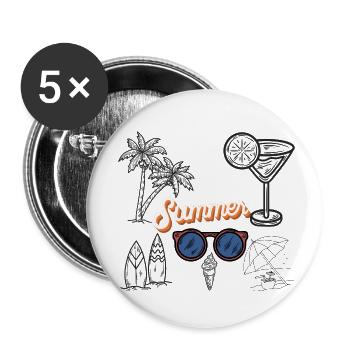 Summer - Buttons klein 25 mm (5er Pack) - Weiß - Vorne