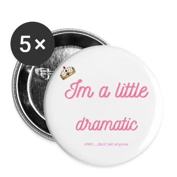 Im a little dramatic - Buttons small 1''/25 mm (5-pack) - white - Front