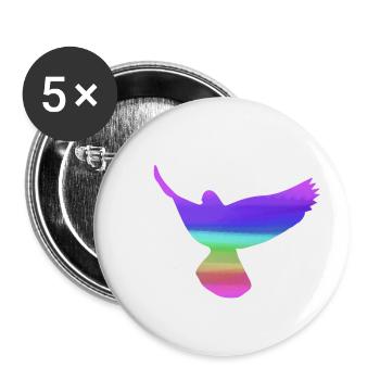 pigeons,deaf,birds,rainbows,colorful,graffiti, - Buttons small 1''/25 mm (5-pack) - white - Front