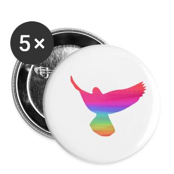 pigeons,deaf,birds,rainbows,colorful,graffiti, - Buttons small 1''/25 mm (5-pack) - white - Front