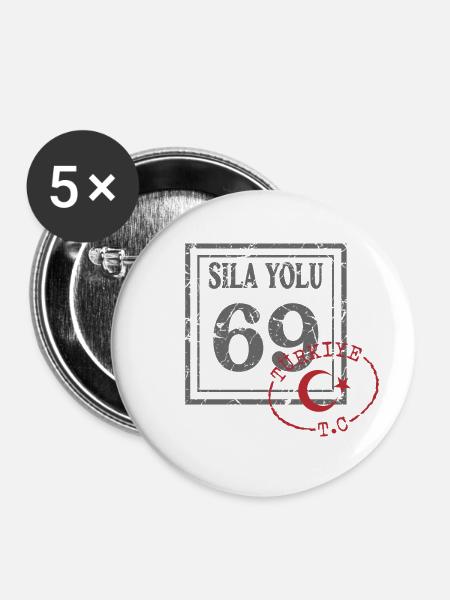 Bayburt - Buttons klein 25 mm (5er Pack) - Weiß