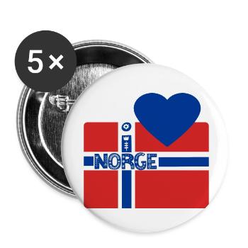 Norwegen - Buttons klein 25 mm (5er Pack) - Weiß - Vorne