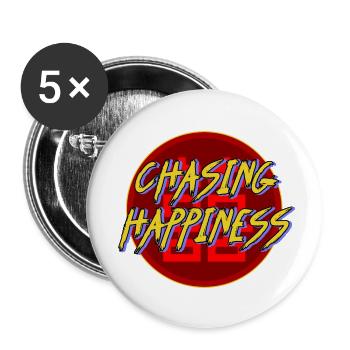 à la poursuite du bonheur - Lot de 5 petits badges (25 mm) - blanc - Devant
