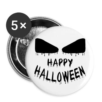Joyeux visage d’Halloween - Lot de 5 petits badges (25 mm) - blanc - Devant