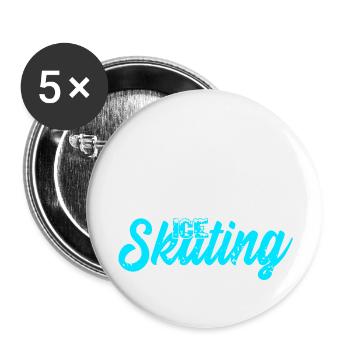 Awesome Vintage Evolution Of Ice Skating - Buttons klein 25 mm (5er Pack) - Weiß - Vorne