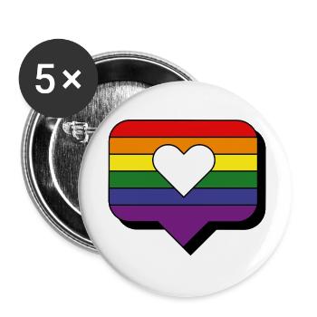 J’adore la fierté - Lot de 5 petits badges (25 mm) - blanc - Devant