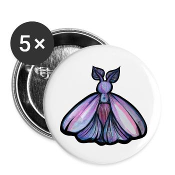 Papillon de nuit pourpre - Lot de 5 petits badges (25 mm) - blanc - Devant