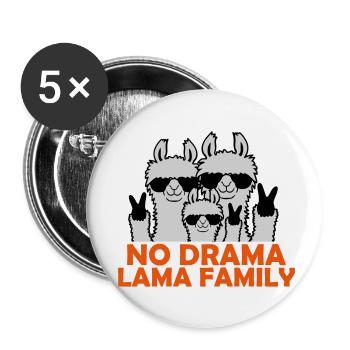 No drama Llama family - Buttons small 1''/25 mm (5-pack) - white - Front