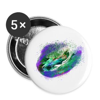 schlange,bunt,reptil,nachts,cobra,grün,metallisch - Buttons klein 25 mm (5er Pack) - Weiß - Vorne