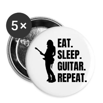 Gitarrist Musik Gitarristin Band Gitarre Musiker - Buttons klein 25 mm (5er Pack) - Weiß - Vorne