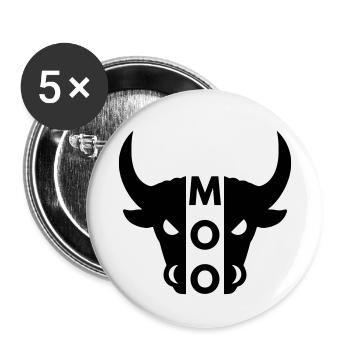 Moo (half head bull) - Buttons small 1''/25 mm (5-pack) - white - Front