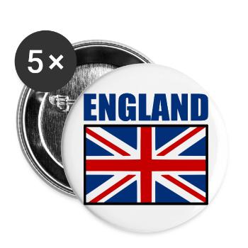 angleterre - Lot de 5 petits badges (25 mm) - blanc - Devant