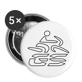 Logo GS-Fahrer Nr. 7 | black - Buttons klein 25 mm (5er Pack) - Weiß - Vorne