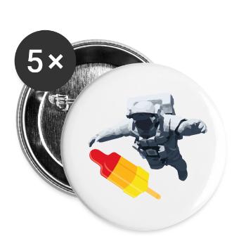 I almost got it - rocket vs astronaut - Buttons small 1''/25 mm (5-pack) - white - Front