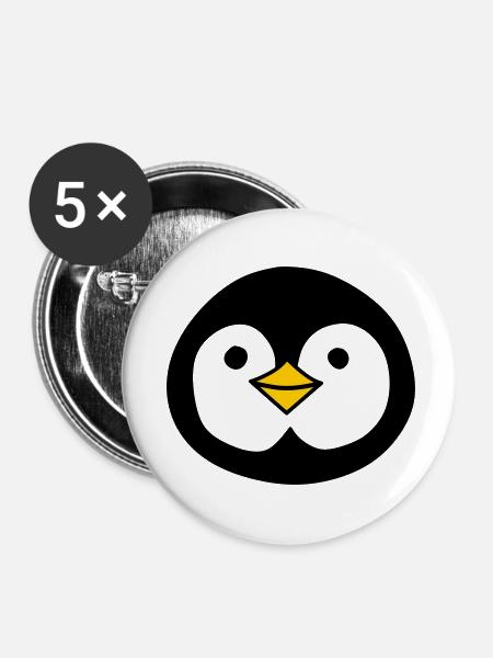 Cute penguin - Buttons klein 25 mm (5er Pack) - Weiß