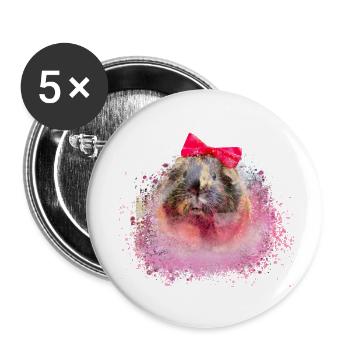 guinea pig, graffiti, painting, loop - Buttons small 1''/25 mm (5-pack) - white - Front