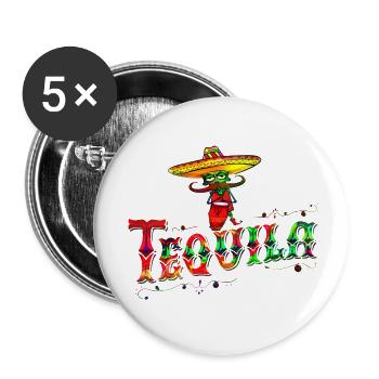 Tequila shot meksiko mexico latino sombrero - Buttons small 1''/25 mm (5-pack) - white - Front