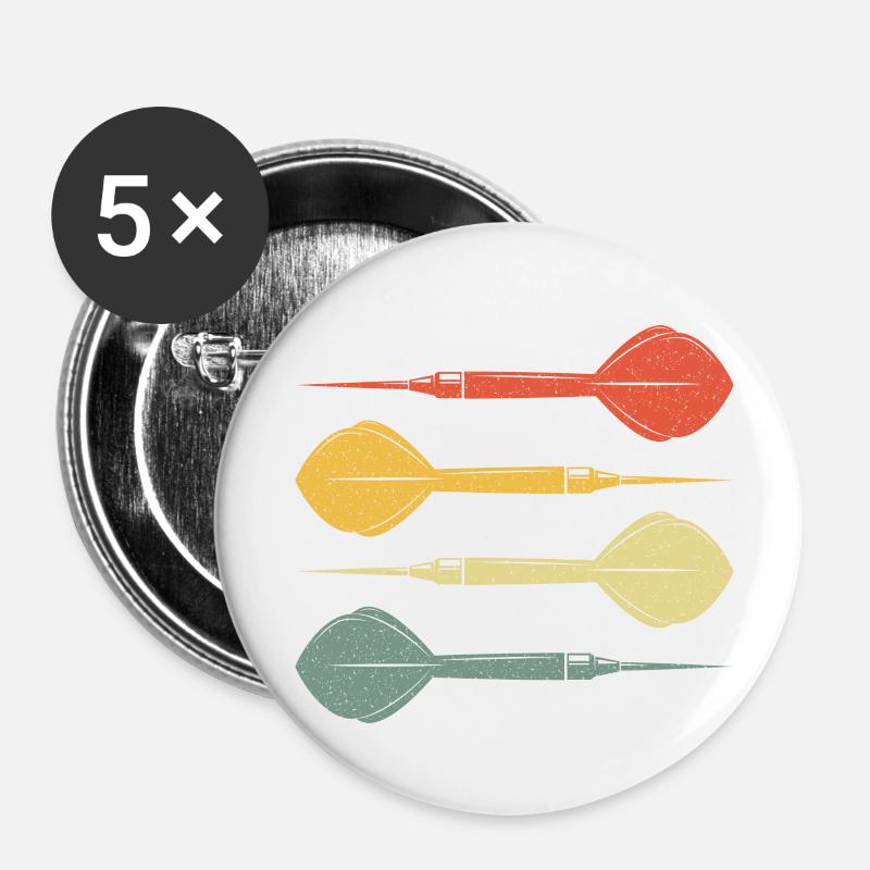 Darts Dart vintage retro - Buttons small 1''/25 mm (5-pack) - white