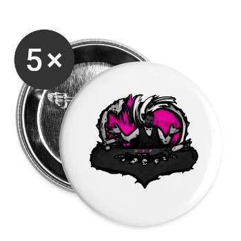 Blackjack.rose - Lot de 5 petits badges (25 mm) - blanc - Devant