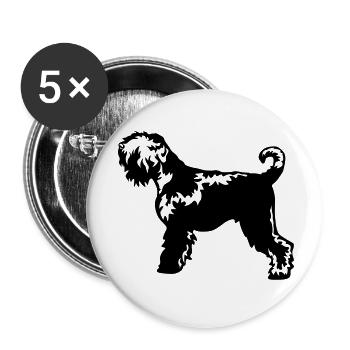 Terrier russe - Lot de 5 petits badges (25 mm) - blanc - Devant