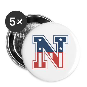 Buchstabe N USA - Buttons klein 25 mm (5er Pack) - Weiß - Vorne