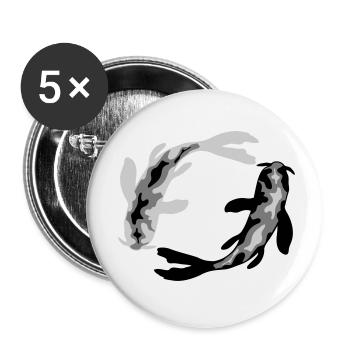 Circle Design 2 Koi - Buttons small 1''/25 mm (5-pack) - white - Front