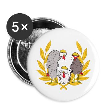 Construction Site Builder Deployment Team Mason Chickens Job - Buttons small 1''/25 mm (5-pack) - white - Front