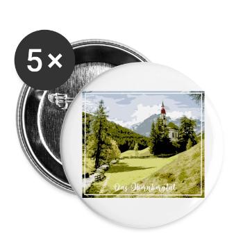 Das Obernbergtal,landschaft,berge,kirche,tirol - Buttons klein 25 mm (5er Pack) - Weiß - Vorne