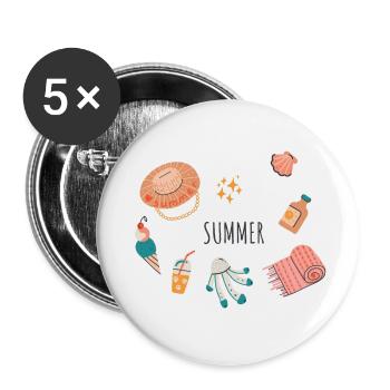 Summer for everyone - Buttons small 1''/25 mm (5-pack) - white - Front