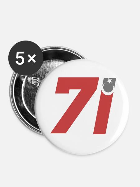 Kırıkkale - Buttons klein 25 mm (5er Pack) - Weiß