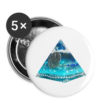 Plejaden Pyramide - Buttons klein 25 mm (5er Pack) - Weiß - Vorne
