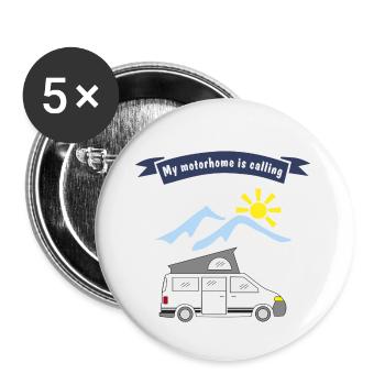 motorhome is calling - Buttons klein 25 mm (5er Pack) - Weiß - Vorne