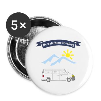 motorhome is calling - Buttons klein 25 mm (5er Pack) - Weiß - Vorne