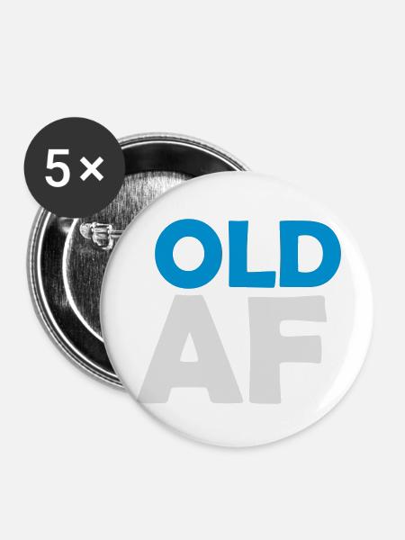 old AF Text Logo - Buttons klein 25 mm (5er Pack) - Weiß