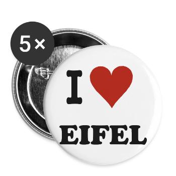 i Love Eifel - Buttons klein 25 mm (5er Pack) - Weiß - Vorne