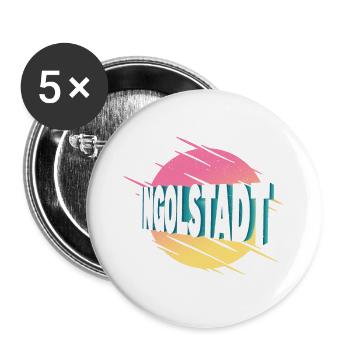 Ingolstadt Germany City Font Vintage Retro - Buttons small 1''/25 mm (5-pack) - white - Front