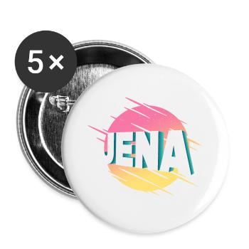 Jena Germany City Font Vintage Retro - Buttons small 1''/25 mm (5-pack) - white - Front