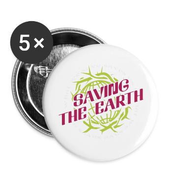 Saving The Earth Dark cool shirts at / ch - Buttons small 1''/25 mm (5-pack) - white - Front
