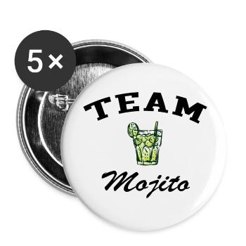 Team mojito - Lot de 5 petits badges (25 mm) - blanc - Devant
