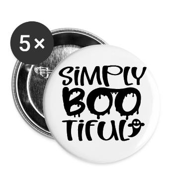 tout simplement BOO tiful - Lot de 5 petits badges (25 mm) - blanc - Devant