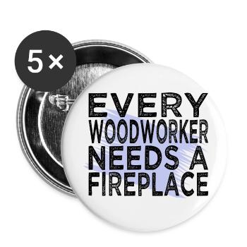 union carpenter lumber felling statement - Buttons small 1''/25 mm (5-pack) - white - Front